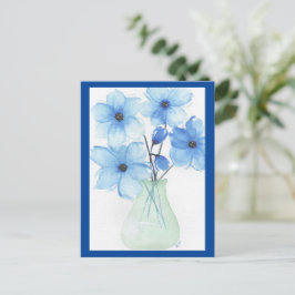 Blauwe bloemen in een vaas Notitiekaarten