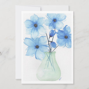 Blauwe bloemen in een vaas Notitiekaarten