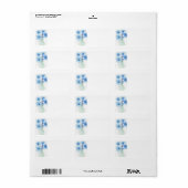 Blauwe bloemen in een vaas Notitiekaarten Etiket (Full Sheet)