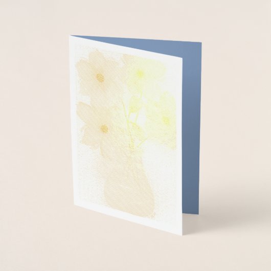 Blauwe bloemen in een vaas Notitiekaarten Folie Kaarten (Voorkant)