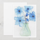 Blauwe bloemen in een vaas Notitiekaarten Kaart (Voorkant / Achterkant)