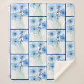 Blauwe bloemen in een vaas Notitiekaarten Sherpa Deken (Voorkant)