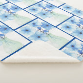 Blauwe bloemen in een vaas Notitiekaarten Sherpa Deken (3/4)