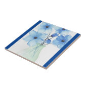Blauwe bloemen in een vaas Notitiekaarten Tegeltje (Zijkant)