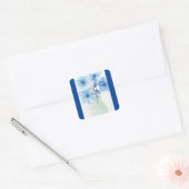 Blauwe bloemen in een vaas Notitiekaarten Vierkante Sticker (Envelop)