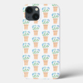 Blauwe bloemen in geweven potten Case-Mate iPhone case (Achterkant)