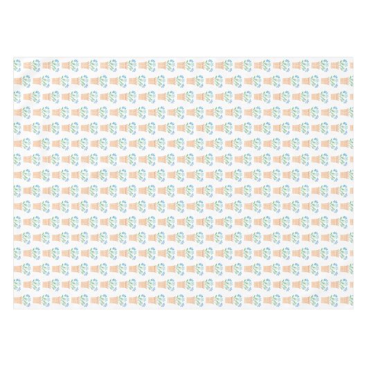 Blauwe bloemen in geweven potten tafelkleed (Voorkant (Horizontaal))