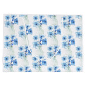 Blauwe bloemen in glazen vaas groot cadeauzakje (Achterkant)