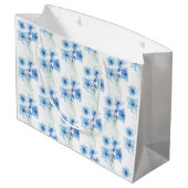 Blauwe bloemen in glazen vaas groot cadeauzakje (Achterkant Gekanteld)