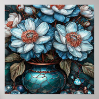 💙 Blauwe Bloemen In Vaas Stilleven Elegante Bloem