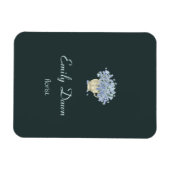 Blauwe bloemen in vasgrijs magneet (Horizontaal)