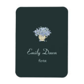 Blauwe bloemen in vasgrijs magneet (Verticaal)