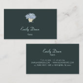 Blauwe bloemen in vasgrijs visitekaartje (Voorkant / Achterkant)