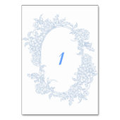 Blauwe Bloemen Ingelijste bruiloft Kaart (Achterkant)