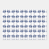 Blauwe bloemen inpakpapier vel (Voorkant 2)