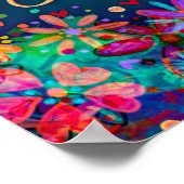 Blauwe Bloemen Inspirerende Groei Inspirerende Kun Poster (Hoek)