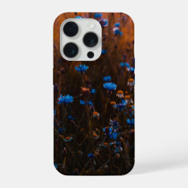 Blauwe bloemen iPhone 15 pro case