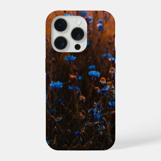 Blauwe bloemen iPhone hoesje (Achterkant)