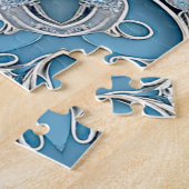 Blauwe Bloemen Jigsaw Puzzel (Zijkant)