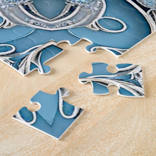 Blauwe Bloemen Jigsaw Puzzel (Zijkant)