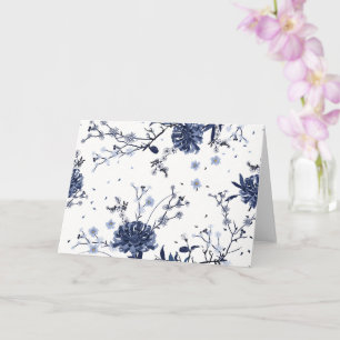 Blauwe bloemen kaart