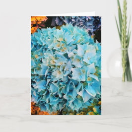 Blauwe bloemen kaart