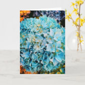 Blauwe bloemen kaart (Gele Bloem)