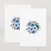 Blauwe bloemen kaart (Voorkant / Achterkant)