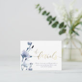 Blauwe bloemen Kaart van de website van de bruilof (Staand voorkant)