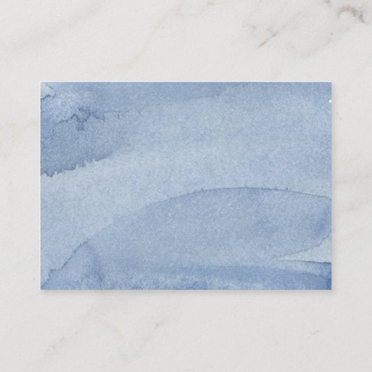 Blauwe bloemen Kaart van de website van de bruilof (Achterkant)