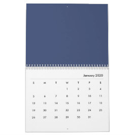 Blauwe bloemen kalender