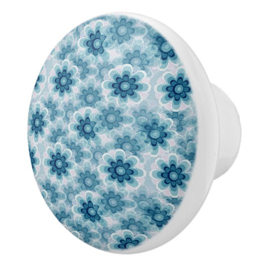Blauwe bloemen keramische knop (Rechts)