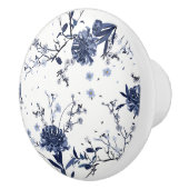 Blauwe bloemen keramische knop (Rechts)