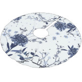 Blauwe bloemen kerstboom rok (Gekanteld)
