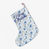 Blauwe Bloemen Kerstsok Kleine Kerstsok (Achterkant (Hangend))