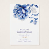 Blauwe bloemen ketting display kaart (Achterkant)