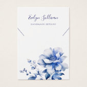 Blauwe bloemen ketting display kaart (Voorkant)