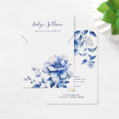 Blauwe bloemen ketting display kaart (Bureau)