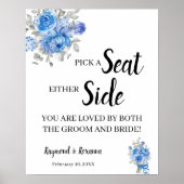 Blauwe bloemen kiezen een stoel aan weerszijden va poster (Voorkant)