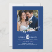 Blauwe Bloemen Klassieke Huwelijksuitnodiging Kaart (Achterkant)