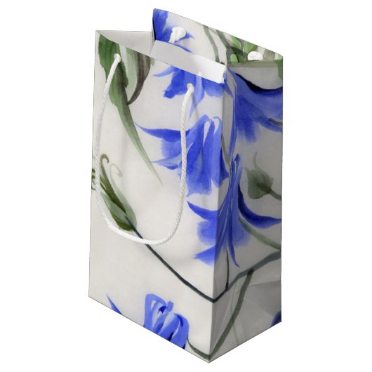 Blauwe bloemen klein cadeauzakje (Achterkant Gekanteld)