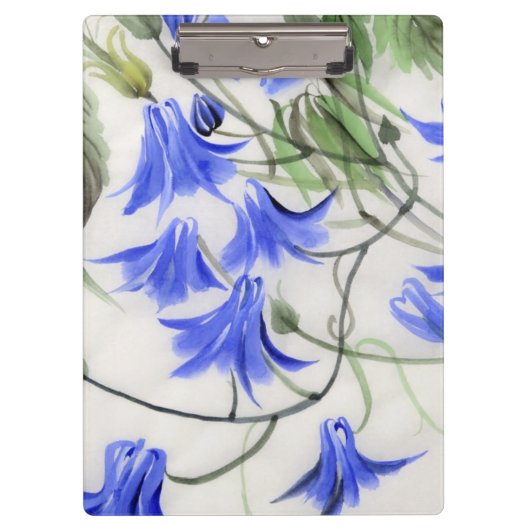 Blauwe bloemen klembord (Voorkant)