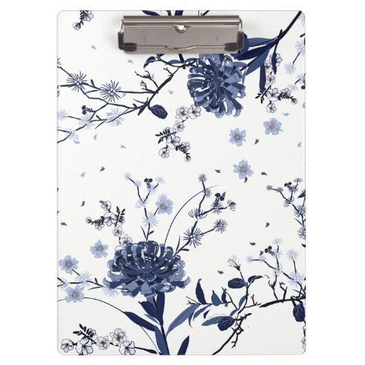 Blauwe bloemen klembord (Voorkant)