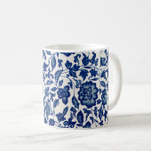 Blauwe bloemen koffiemok (Voorkant rechts)