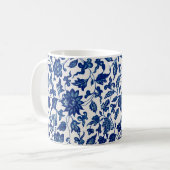 Blauwe bloemen koffiemok (Voorkant links)
