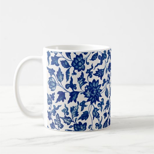 Blauwe bloemen koffiemok (Links)