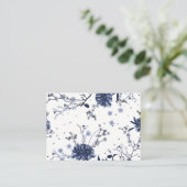 Blauwe bloemen kortingskaartje (Staand voorkant)