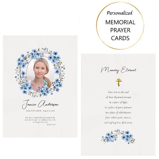 Blauwe Bloemen Krans Orthodoxe Begrafenisgebed Kaa Plaatskaartje