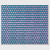 Blauwe bloemen kunst cadeaupapier (Vlak)