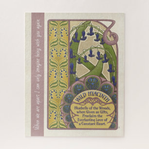 Blauwe bloemen Kunst Nieuwe Stijl Puzzle Legpuzzel